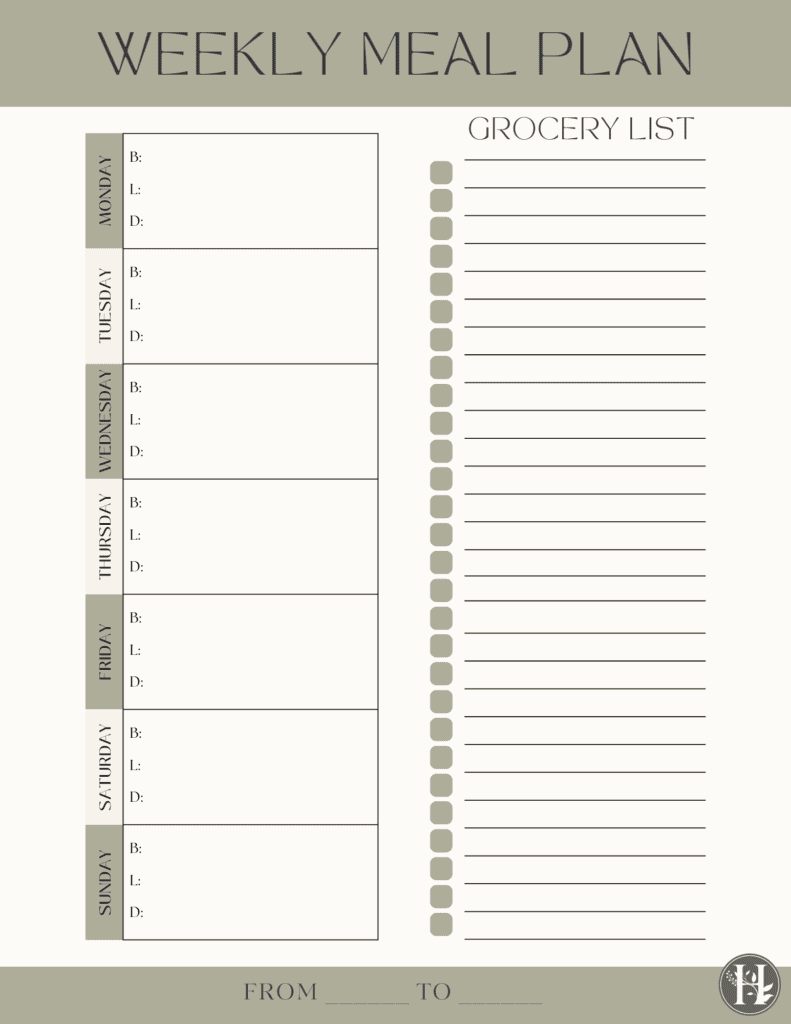 Meal Plan Template