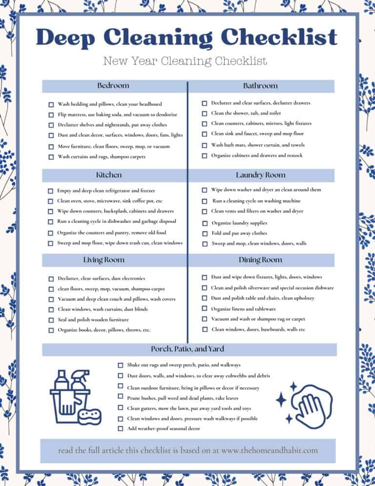Start the New Year Fresh with This Home Cleaning Checklist Printable