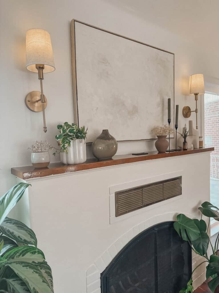 Abstract Art: DIY Art for a Stylish Fireplace Mantel Upgrade