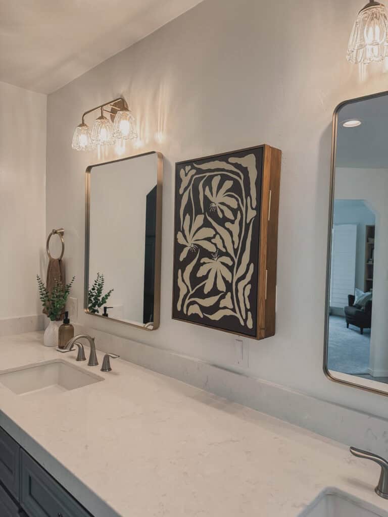 DIY Medicine Cabinet: Hidden Bathroom Storage Behind Artwork
